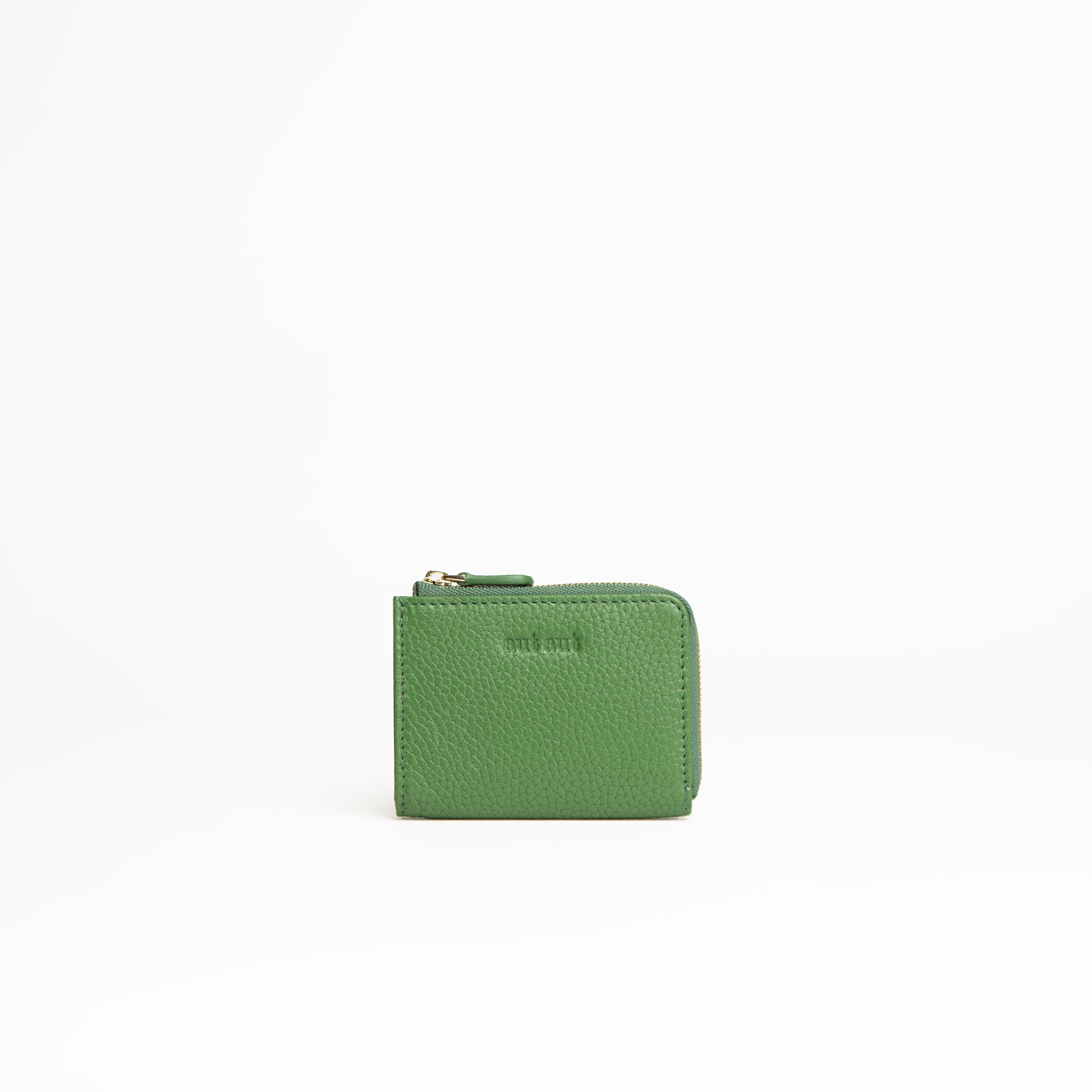 Portachiavi in pelle martellata verde salvia con porta carte - MILANO #1208 AUT AUT