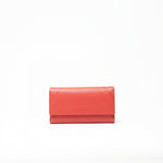 Portafoglio in pelle saffiano colore rosso artigianale donna protezione RFID Aut Aut Studio – vista frontale