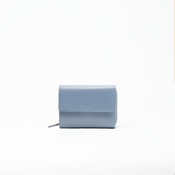 Portafoglio in pelle saffiano colore glicine artigianale donna protezione RFID Aut Aut Studio – vista frontale