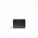 Portafoglio in pelle saffiano colore nero artigianale donna protezione RFID Aut Aut Studio – vista frontale