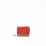 Portafoglio in pelle saffiano colore rosso artigianale donna protezione RFID Aut Aut Studio – vista frontale