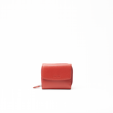 Portafoglio in pelle saffiano colore rosso artigianale donna protezione RFID Aut Aut Studio – vista frontale