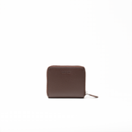 Portafoglio in pelle saffiano colore marrone cioccolato artigianale donna protezione RFID Aut Aut Studio – vista frontale
