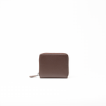 Portafoglio in pelle saffiano colore marrone cioccolato artigianale donna protezione RFID Aut Aut Studio – vista retro
