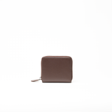 Portafoglio in pelle saffiano colore marrone cioccolato artigianale donna protezione RFID Aut Aut Studio – vista retro
