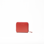 Portafoglio in pelle saffiano colore rosso artigianale donna protezione RFID Aut Aut Studio – vista frontale