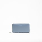 Portafoglio in pelle saffiano colore glicine artigianale donna protezione RFID Aut Aut Studio – vista frontale