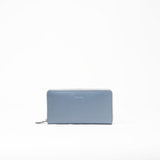 Portafoglio in pelle saffiano colore glicine artigianale donna protezione RFID Aut Aut Studio – vista frontale