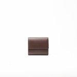 Portafoglio in pelle saffiano colore marrone cioccolato artigianale donna protezione RFID Aut Aut Studio – vista frontale