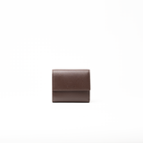 Portafoglio in pelle saffiano colore marrone cioccolato artigianale donna protezione RFID Aut Aut Studio – vista frontale