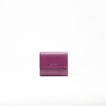 Portafoglio in pelle saffiano colore rosa orchidea artigianale donna protezione RFID Aut Aut Studio – vista frontale