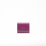 Portafoglio in pelle saffiano colore rosa orchidea artigianale donna protezione RFID Aut Aut Studio – vista frontale