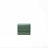 Portafoglio in pelle saffiano colore verde bosco artigianale donna protezione RFID Aut Aut Studio – vista frontale