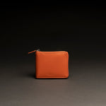 Portafoglio uomo in pelle liscia arancio con zip CARGO #2001 - AUT AUT