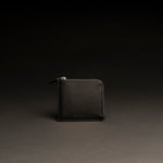 Portafoglio porta carte di credito in pelle liscia nera con zip CARGO #2002 - AUT AUT