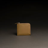 Portafoglio porta carte di credito in pelle liscia verde militare con zip CARGO #2002 - AUT AUT
