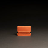Porta carte e biglietti da visita in pelle liscia arancio con elastico CARGO #2003 - AUT AUT