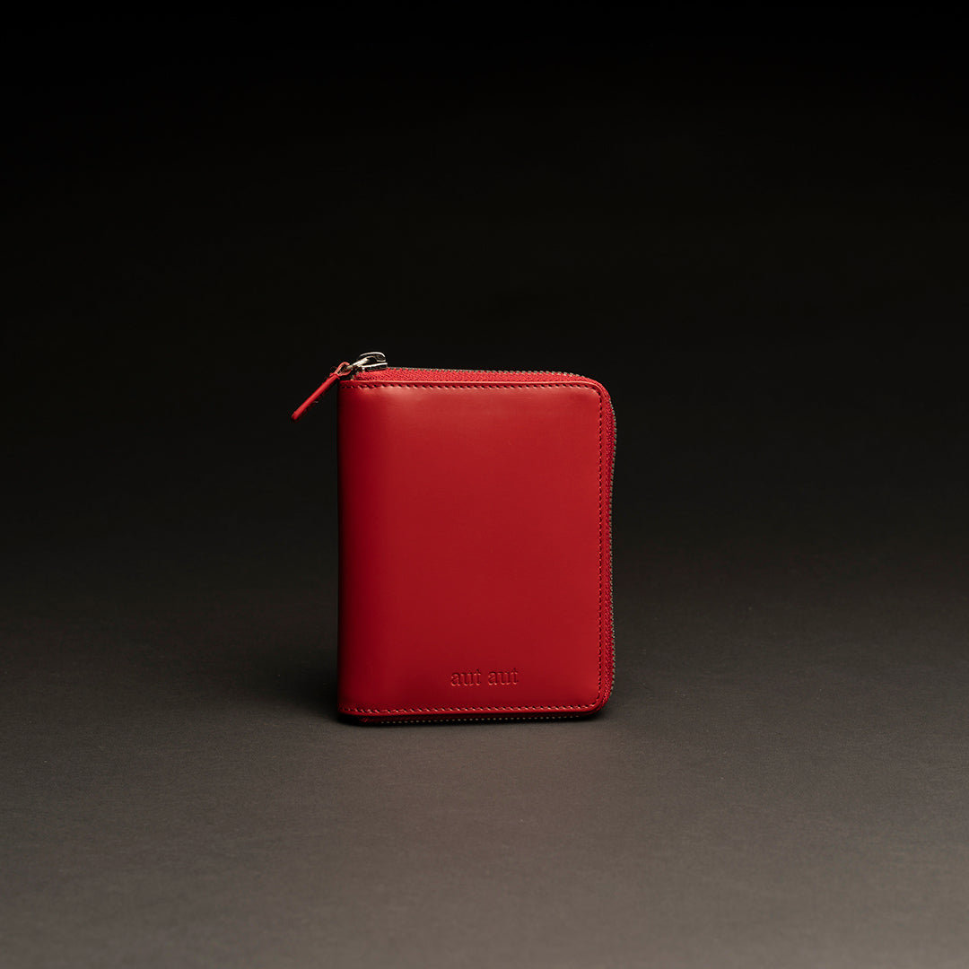 Porta carte e documenti in pelle liscia rosso con zip CARGO #2004 - AUT AUT
