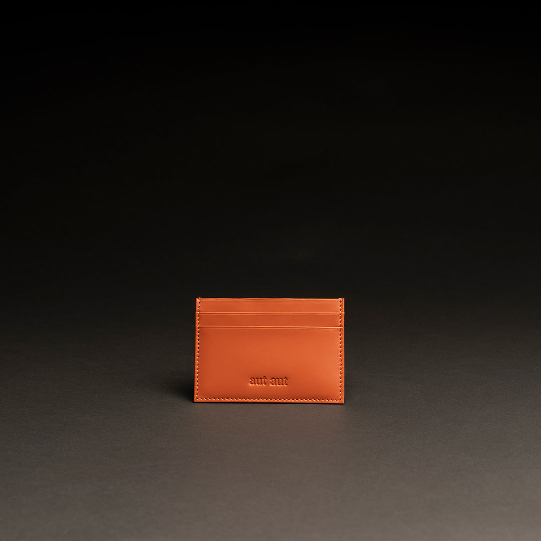 Porta carte di credito in pelle liscia arancio CARGO #2005 - AUT AUT