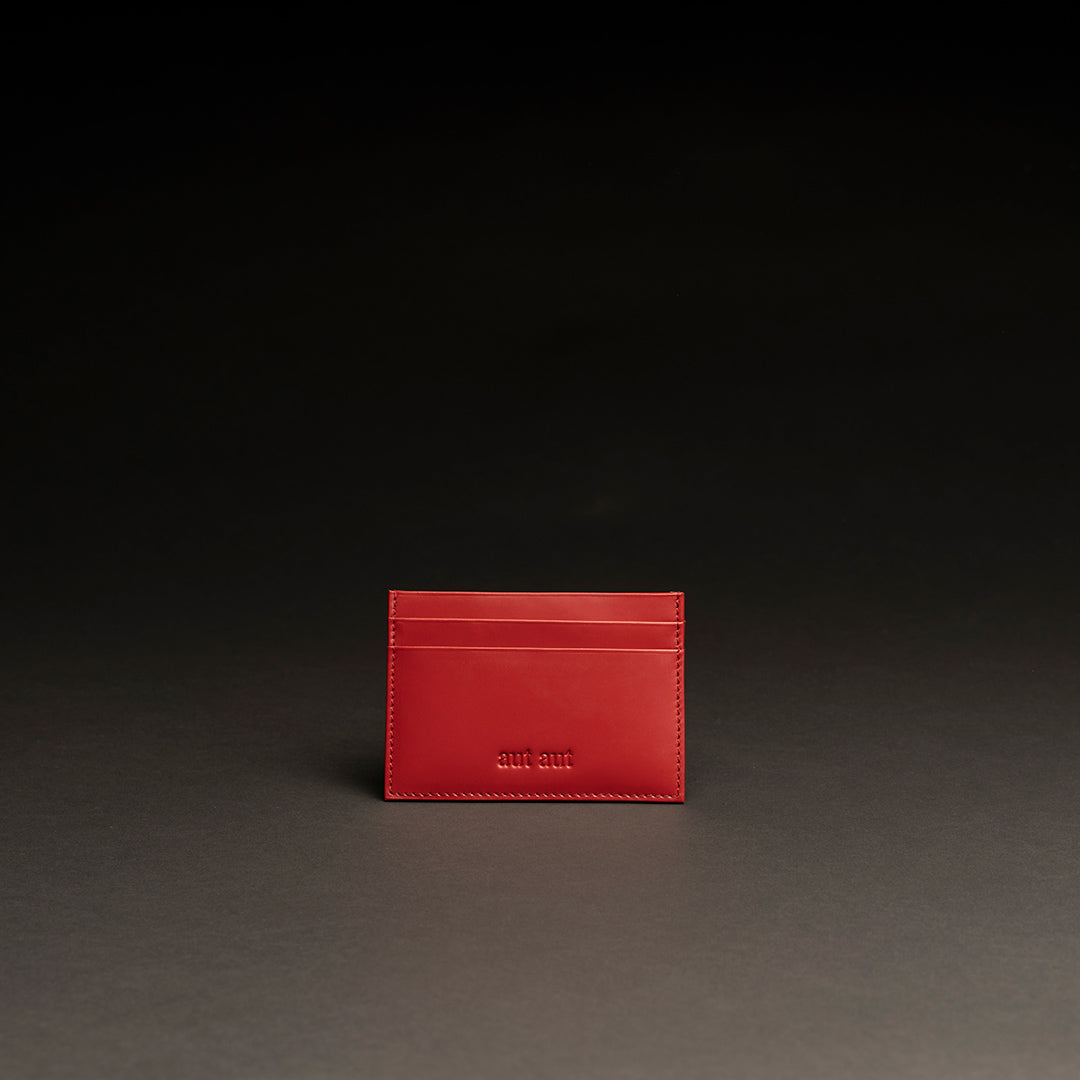 Porta carte di credito in pelle liscia rosso CARGO #2005 - AUT AUT
